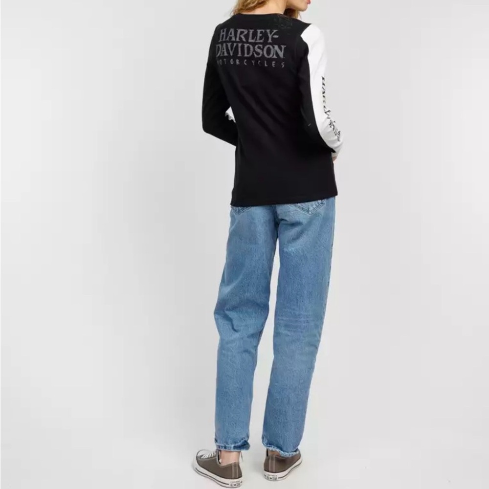 NWT Harley-Davidson Women's HD Williams G Skull Snap Front Henley - Picture 5 of 9